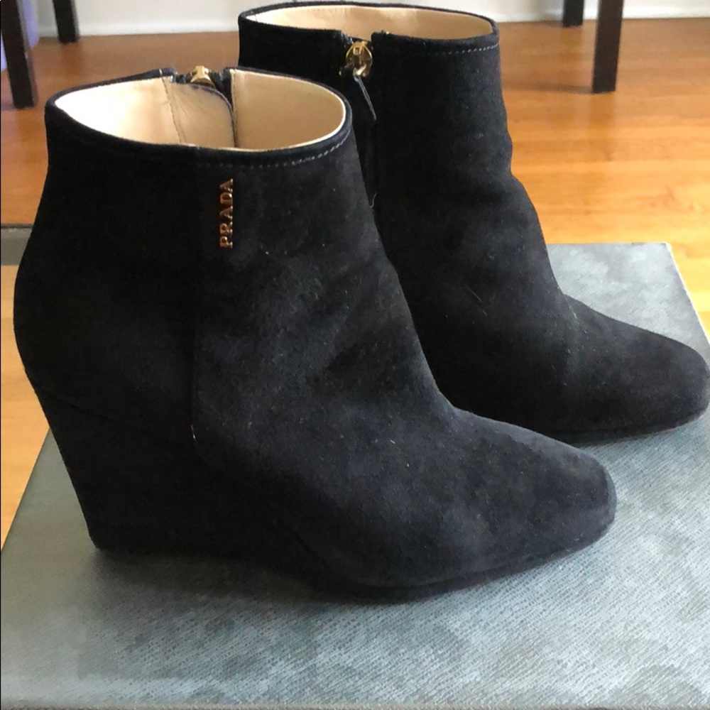 Prada wedge bootie